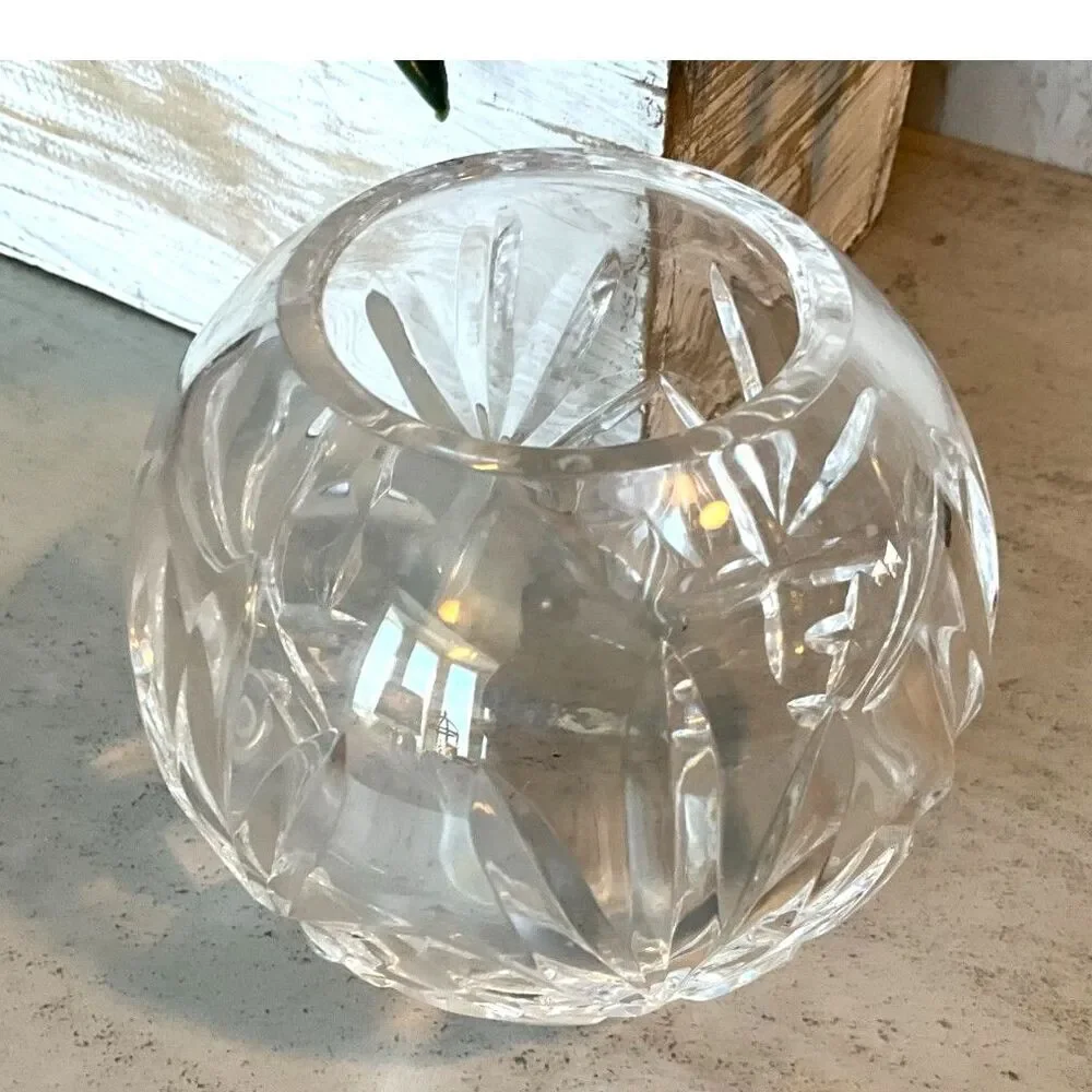 Vintage crystal clear small bowl or vase must see
